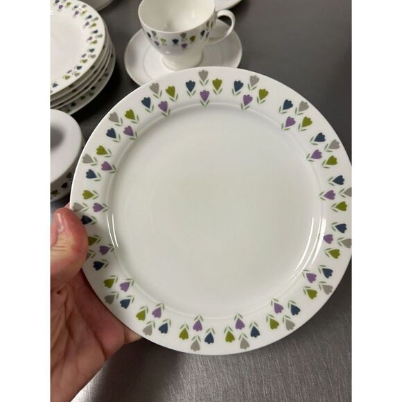 Vtg Thomas Rosenthal Germany Tea Cup Set Tulip Design Total 17 Pieces. - Picture 4 of 9